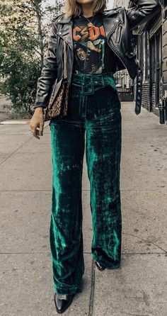 00s Mode, Zoe Kravitz, Rock Punk, Looks Street Style, Hozier, Velvet Pants, Fashion Week Street Style