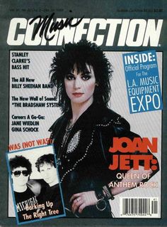 the cover of connection magazine featuring joan jetts