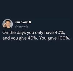 a tweet that reads on the days you only have 40 % and you give 40