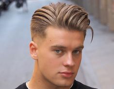 Comb Over Fade Haircut, Top Haircuts For Men, Trendy We Fryzurach, Men Blonde Hair, Side Swept Hairstyles, Textured Haircut, Classic Hairstyles, Popular Haircuts