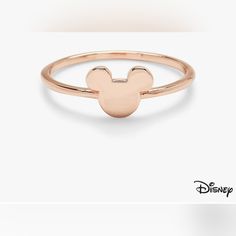 Nwt Supercute Disney's Mickey Mouse Ears Rose Gold Ring Rose Gold: Brass Base With Rose Gold Plating Disney Ring, Mickey Mouse Ring, Disney Rings, Mickey Mouse Head, Simple Rose, Mickey Mouse Ears, Disney Jewelry, Ring Rose Gold, Rose Gold Band