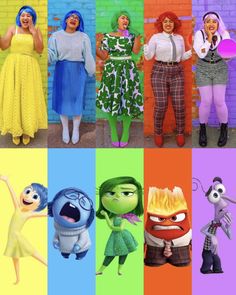 the characters from inside out are all different colors