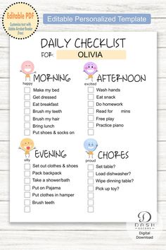 editable printable daily checklist for mom and dad to do list with baby chicks