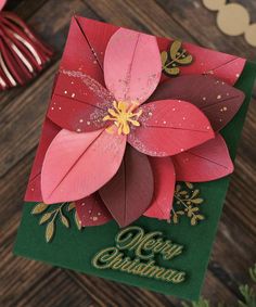 a close up of a christmas card on a table