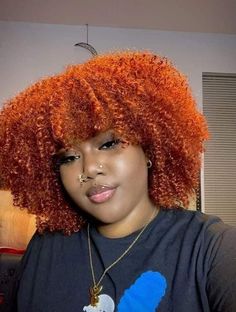 Ginger Color On Short Natural Hair, Reddish Orange Hair Color Black Women, Dark Ginger Natural Hair, Dark Orange Hair Black Women, Ginger Afro Black Women, Black Women With Ginger Hair, Cooper Hair Color Black Women, Ginger Hair Black Women Natural, Ginger 4c Hair