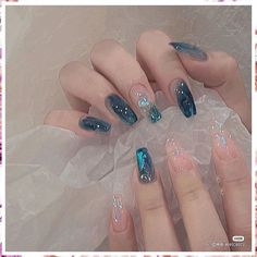 Asian Nails, Beauty Nails Design, Blush Nails, Soft Nails, Kawaii Nails, Crystal Nails, Funky Nails, Pretty Acrylic Nails, Nail Polishes