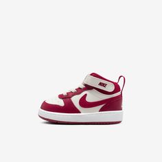 Your little one will feel like an all-star off the court with the Nike Court Borough Mid 2. The classic mid-top design features durable leather for a premium look and feel. A hook-and-loop strap makes it easy to take the shoe on and off. Nike High-top Scratch-resistant Sneakers, Leather High-top Sneakers With Soft Sole, Sporty Red Sneakers With Soft Sole, Red Sporty Sneakers With Soft Sole, Nike Court Borough Mid 2, Court Borough Mid 2, Nike Court Borough, Mid Top, 2nd Baby