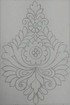 a drawing of a flower design on paper