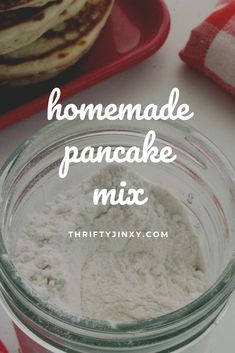 homemade pancake mix in a glass jar