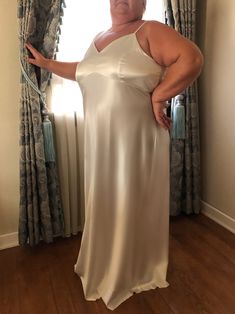 Plus Size Ivory Maxi Silk Satin Dresscream Extra Full Length - Etsy Turkey Cream V-neck Slip Dress For Party, Wedding Dress With Satin Finish And Spaghetti Straps, White Satin Slip Dress For Wedding Night, Elegant Satin Bridesmaid Dress With Spaghetti Straps, Cream Silk Slip Dress With Spaghetti Straps, White Satin Slip Dress With Spaghetti Straps, Bridesmaid Slip Dress With Satin Finish And Fitted Bodice, Fitted Satin Wedding Dress With Spaghetti Straps, Bridesmaid Satin Slip Dress