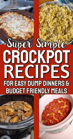 crockpot recipes for easy dump dinners and budget friendly meals are featured in this book