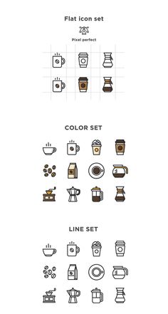 the different types of coffee machines are shown in this graphic style, and it is easy to use