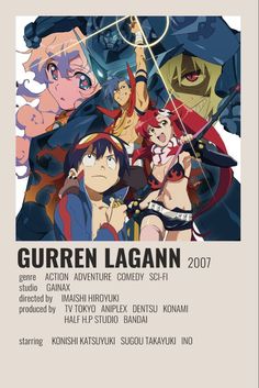 the poster for tengen toppa guren