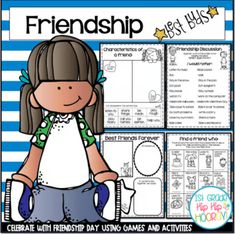 a poster with the words, friends and best buddies on it in front of a blue striped