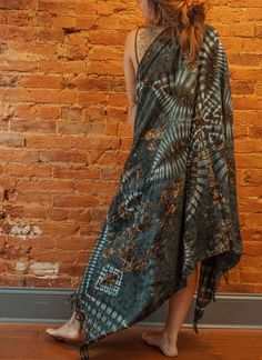 "Gorgeous hand-dyed, intricately designed sarong/wall hanging. Choose from a small batch in a variety of colors. About 40\"x54\" in width x length" Bohemian Batik Print Sarong For Festival, Kaftan Ideas, Tie Dye Tapestry, Tie Dye Fashion, Earthy Outfits, Small Batch, Sarong, Tapestry Wall Hanging, Unique Fashion