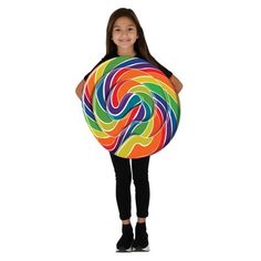 NEVER TOO YOUNG TO EAT CANDY! (AND DRESS UP AS ONE!) This adorable costume comes in both an adult and junior size so that the whole family can match! Every party needs a bright and adorable costume. Be that one in the cute costume that’ll bring some color into the party!  VERSATILE: Great for Halloween stage, kids parties, or one-on-one playtime year-round. Use the costume for birthday parties or any candy themed party! How fun! Great candy themed parties like gingerbread and candy land are perf Candyland Costume Women, Halloween Candyland, Candyland Dress, Lollipop Costume, Tunic Costume, America Dress, Candy Themed Party