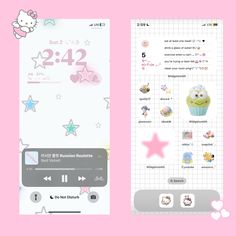 hello kitty theme screenshots for the iphone and ipad, with an image of a cupcake