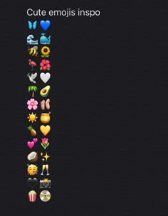 the letter i made up of many different emojls and flowers on a black background