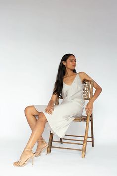 Cut on the bias for a figure-flattering drape that hugs your curves, this strappy slip dress is made in a luxuriously soft, lightweight and eco-friendly TENCEL™. Layer it over a turtleneck while it's still cold, then wear it with sandals and a jean jacket once the weather warms up. IMPACT & CARE Made with Tencel Modal Manufactured in family run factories in India that pay fair wages & provide medical care Non-toxic, AZO free dyes Machine wash cold or up to 86° F / 30° C Hang dry or tumble low he Boyfriend Shirt Dress, Silk Slip Dress, Dresses 2020, French Seam, Boyfriend Shirt, Silk Slip, Silver Dress, Hug You, Luxury Fabrics