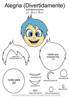 a cartoon character with blue hair and two circles around it that say,'alegra divertidamentoe '