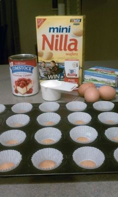 the muffins are ready to be baked and put in the baking tin, along with other ingredients