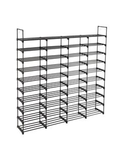 a metal rack with several shelves on it