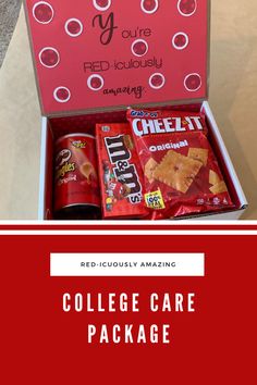 the college care package is packed with snacks