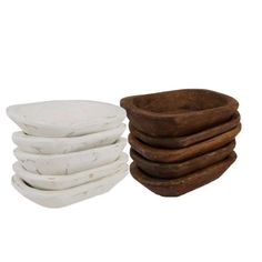 PRICES MAY VARY. You are buying a 2 color Half Starter Pack of 10 Mini dough bowls. You will be getting 5 of each of the 2 colors: Natural Tone and White. Our bowls are the best. These measure 6Wx10Lx2D inches or so. Keep in mind measurements will vary slightly. These are great for decorating and filling with wax for candles. NOTE: Please understand that these bowls are a natural handmade product and will never be perfect. That is what makes them rustic and beautiful. Tone, smoothness, shape etc Wax For Candles, Dough Bowl Candles, Candle Crafts, Candle Crafts Diy, Dough Bowls, Candle Craft, Dough Bowl, Bowl Candle, Handmade Bowl