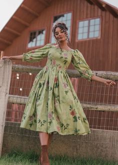 Wren Dress | JessaKae Puff Hands Dress Designs, Modest Birthday Dress, Birthday Attire, Wedding Guest Dress Inspiration, Style Essence, Floral Dress Vintage, Hand Dress, Simply Dresses, Frock Dress