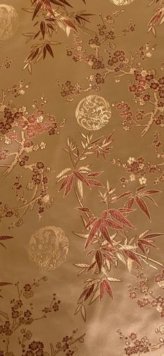 Our Chinese brocade has a rich quality with a premium feel. The elegance and beauty of this fabric is stunning. Coming in a variety of gorgeous designs this fabric is easily distinguishable amongst the rest. Perfect for all types of dressmaking, crafting, decorating and various other projects. *Colours may vary due to different screens. *Width 45 inches *Silk, Synthetic *Machine Washable *If you order more than 1 meter, fabric will come as one continuous length. *Fast Delivery Before you go plea Chinese Prints Fabric, Chinese Gold Aesthetic, Chinese Fabric Silk, Chinese Brocade Fabric, Brocade Fabric Texture, Aesthetic Fabric Prints, Chinese Silk Fabric, Chinese Fabric Pattern, Chinese Moodboard