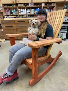 Rocking Chair plans, in the newest Adirondack style! Designed to come out of just 5 pieces of dimensional lumber. This updated style has a high level of comfort with compound curves in the back and seat, yet it is easy to build. It can be made form redwood or cedar, or southern yellow pine, or any dimensional lumber from the big box stores. It can also be built much more elegantly out of white oak or teak. And the unique design allows it to built from lumber with any thickness from 3/4" to 1-1/2" without any change to the plans!! The plans are in pdf format and are easy to read and understand and include the curves laid out on a grid for ease of upscaling them to the curved piece. Also, we offer a set of Full Size templates printed on heavy cardstock if you prefer to use those instead of s Chair Adirondack, Diy Rocking Chair, Rustic Outdoor Furniture, Rocking Chair Plans, Adirondack Chair Plans Free, Adirondack Rocking Chair, Adirondack Style, Adirondack Chair Plans, Wooden Rocking Chairs