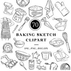 an image of baking sketch clipart