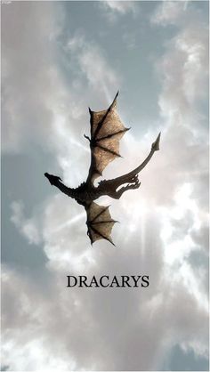 a dragon flying through the sky with its wings spread