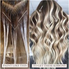 Ribbon Balayage, Hair Dye Videos, Blonde Extensions, Hair Color Formulas, How To Lighten Hair, Hair Techniques, Kids Hair Cuts, Rule Of Thumb, Hair Color Techniques