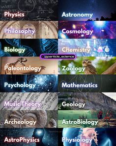 a series of different types of science related images