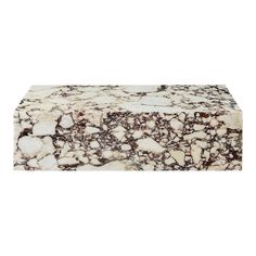 a white and brown marble box on a white background