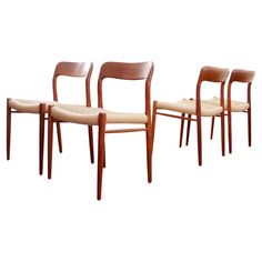 set of four danish teak dining chairs by nielsch hafer for sale