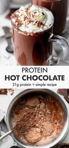 Protein Hot Chocolate Recipe Nourishing Drinks, Party Snacks For Adults, Protien Drinks, Bariatric Protein, Protein Hot Chocolate, Healthier Drinks, Hot Chocolate Protein, Protein Sweets, Snacks For Adults