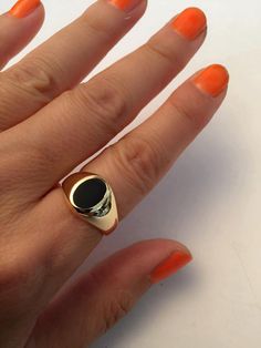 Signet Ring, women ring, Pinky ring, Onyx Signet Ring. Gold Signet Ring, Black Oval Signet Ring, Man Pinky Ring, Woman Pinky Ring Black Onyx Ring Gold, Signet Engagement Rings, Men Ring Black, Signet Rings Women, Onyx Signet Ring, Black Stone Ring, Vintage Gold Rings, Ring Man, Letter Ring