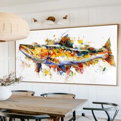 Beautiful Colorful Fish Acrylic painting On Canvas Colorful Fish Painting, Fish Oil Painting, Elephant Art, Art For Your Home, Fish Painting, Linen Canvas, Colorful Fish, Fish Oil, Acrylic Paints