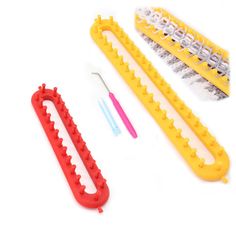 PRICES MAY VARY. 【High quality material】 Our knitting loom is made of durable ABS plastic, lightweight and compact, durable, waterproof, wear-resistant, stable, the edges are smooth and flat with strong nails, making him appear more complete and clear, better protection for you, will not be injured, 2 sets of flexible loom, so you will not worry about the missing items, to meet your better needs. 【Easy to operate and use】Knitting loom set will be very meaningful to produce the perfect work you w Diy Knitting Loom, Loom Machine, Diy Tricot, Diy Wool, Spinning Yarn, Knitting Kits, Diy Knitting, Sewing Tools, Loom Weaving