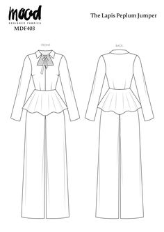 the lapel jumpsuit sewing pattern is shown