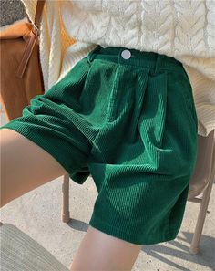 High Waist Casual Corduroy Shorts Pants – Tomscloth Corduroy Shorts, Looks Plus Size, Shorts Pants, Mode Inspiration, Character Outfits, Mode Outfits, Outfit Inspirationen, Aesthetic Clothes, Pretty Outfits