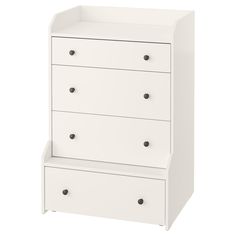 a white dresser with four drawers