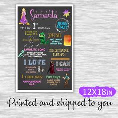 the princess and the frog chalkboard printable poster