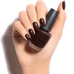 A deep, deep brown so dark, it’s incognito. NL W61. The best selling brand in the industry! OPI Nail Lacquer provides exceptional formula, fashionable colors and iconic shade names. OPI’s heavily-pigmented lacquers are super rich, long-lasting, and chip-resistant – offering an affordable luxury to consumers.Follow these steps for a mani that lasts:1. Start by applying OPI Base Coat to clean, dry nails with cuticles pushed back.2. For a perfect polish, apply one stroke of nail lacquer down the ce Fall Nails Opi, Opi Gel Nail Colors, Trendy Nail Polish, Brown Nail Polish, Nail Shimmer, Glamour Nails