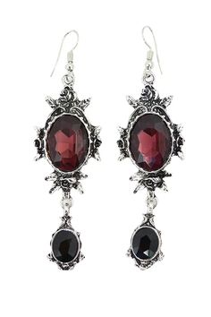 Gothic romance Wild rose Evening earrings - check out the matching necklace! Roses Gothic, Earrings Goth, Jewelry Goth, Gothic Jewellery, Evening Earrings, Sideways Initial Necklace, Earrings Gothic, Goth Earrings, Jewelry Gothic