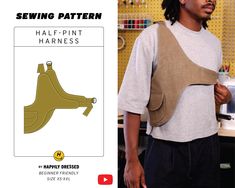 the sewing pattern shows how to make a half - pint harness for a man