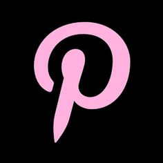 a pink pin on a black background with the letter p in it's center