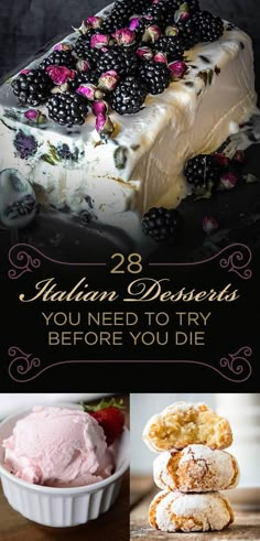 28 Italian Desserts You Need To Try Before You Die Italian Baking, Different Desserts, Almond Shortbread Cookies, Italian Sweets, Italian Cakes, Italian Recipes Dessert, Custard Desserts, Italian Pastries, Italian Cake